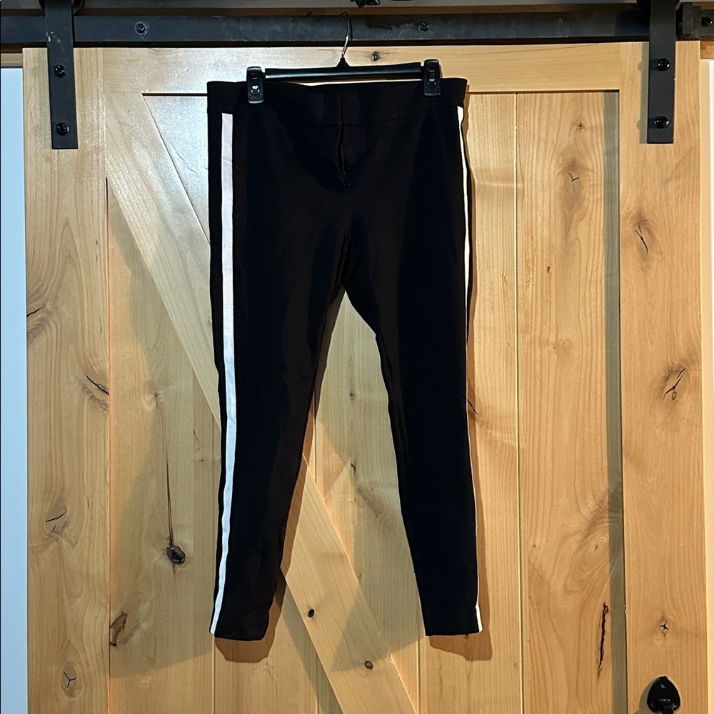 Ann Taylor Black Pants with White Stripes